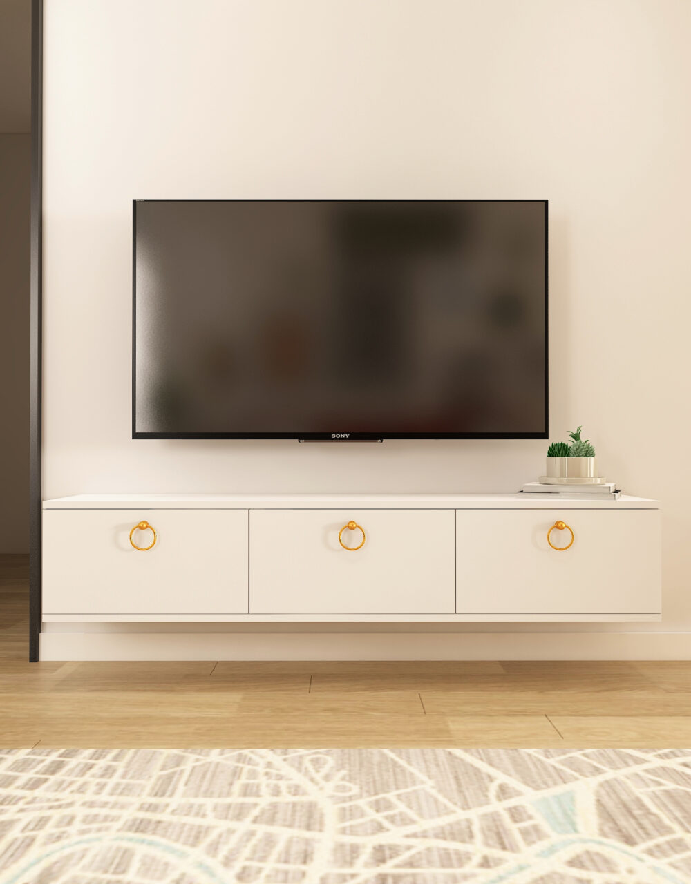 Max Tv Ünitesi Duvara Monte | Beyaz - Beyaz (1003-1)