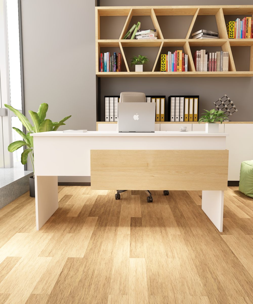 Karen Çalışma Ofis Masası | Beyaz - Safir Meşe (3000-2) - Görsel 3