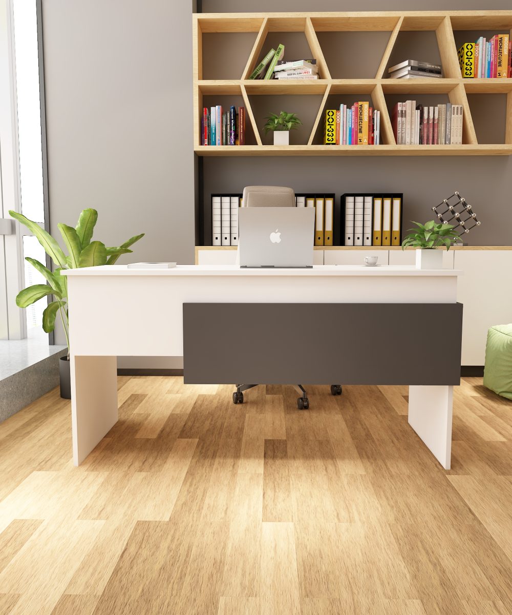 Karen Çalışma Ofis Masası | Beyaz - Antrasit (3000-3) - Görsel 3
