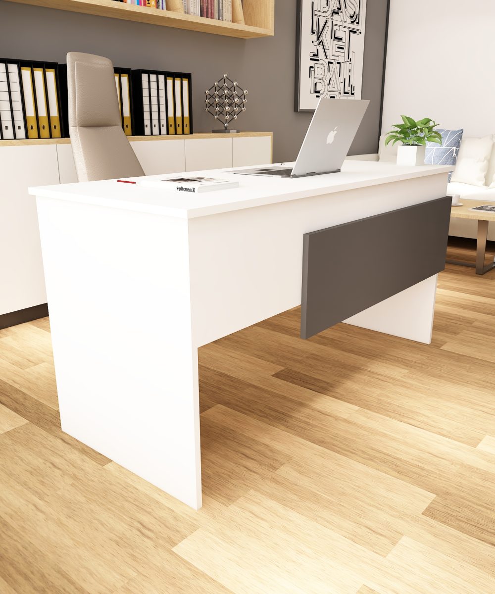 Karen Çalışma Ofis Masası | Beyaz - Antrasit (3000-3) - Görsel 4